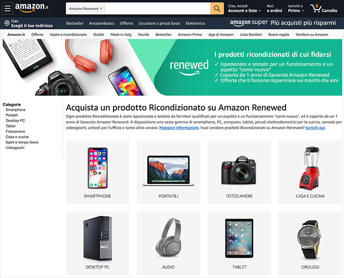 Amazon Renewed: obiettivi e macchine fotografiche ricondizionate