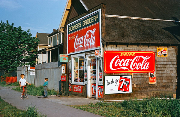 foto Fred Herzog Bogner's Grocery 2, 1960 insegne Coca Cola