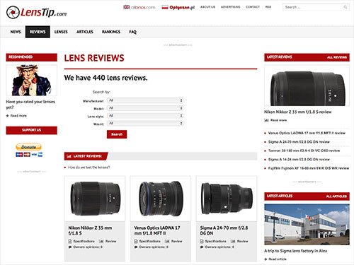 Lens Tip recensioni obiettivi fotografici