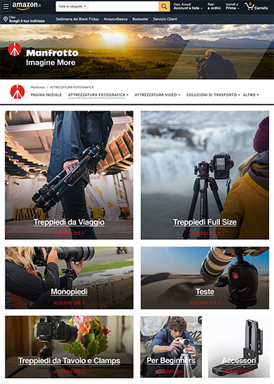 Manfrotto store online su Amazon