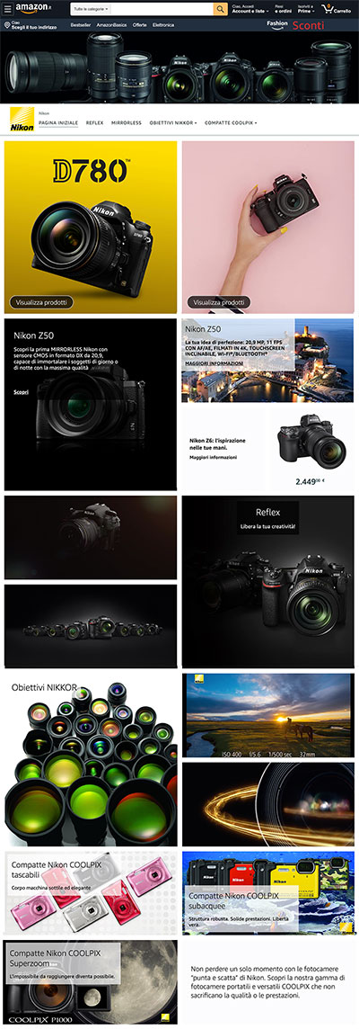 Amazon Nikon store Italia