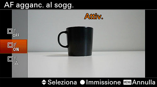 Sony a6000 af agganciato al soggetto