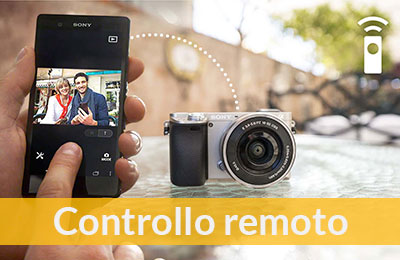 telecomando intelligente controllo remoto Sony a6000 da smartphone